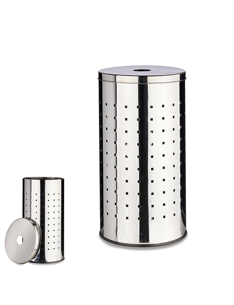 CESTO ROUPA 66523 REDONDO Ø30X55CM INOX