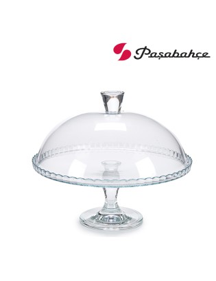PRATO BOLO PASABAHCE PATISSERIE C/PE+TAMPA 32X25CM VIDRO