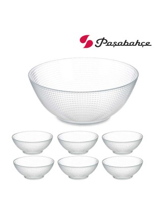 CONJUNTO SALADEIRAS 7 P. PASABAHCE GENERATION VIDRO
