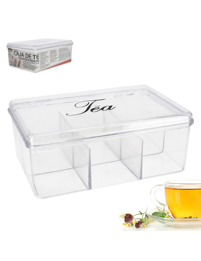 CAIXA CHA 36976  6 DIV. TRANSP. 21X14,5X9CM PLST