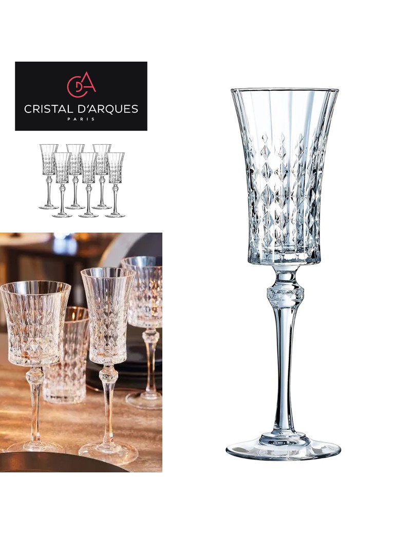 FLUTE CHAMPANHE DARQUES LADY DIAMOND 15CL CONJ.6