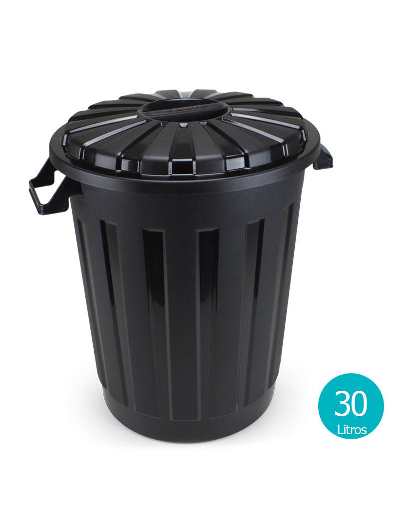 BALDE LIXO CD BBC 1297 PRETO 30L Ø35,8X47CM PLST