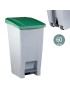 CONTENTOR LIXO DENOX 23300 60L CINZA C/TAMPA VERDE