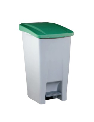CONTENTOR LIXO DENOX 23300 60L CINZA C/TAMPA VERDE