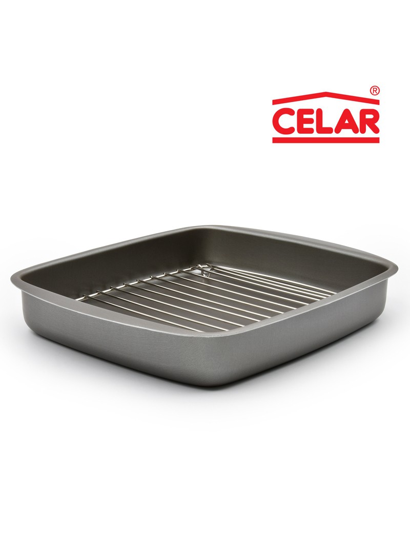 ASSADEIRA CELAR CHEFE 43428 ANTIAD. C/GRELHA 30X28CM