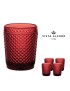 COPO VA BICOS VERMELHO CONJ.4  28CL VIDRO
