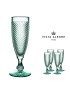 FLUTE CHAMPANHE VA BICOS VERDE MENTA CONJ.4  11CL VIDRO
