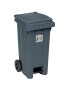 CONTENTOR LIXO 25706 CINZA 120L C/RODAS+PEDAL PLST