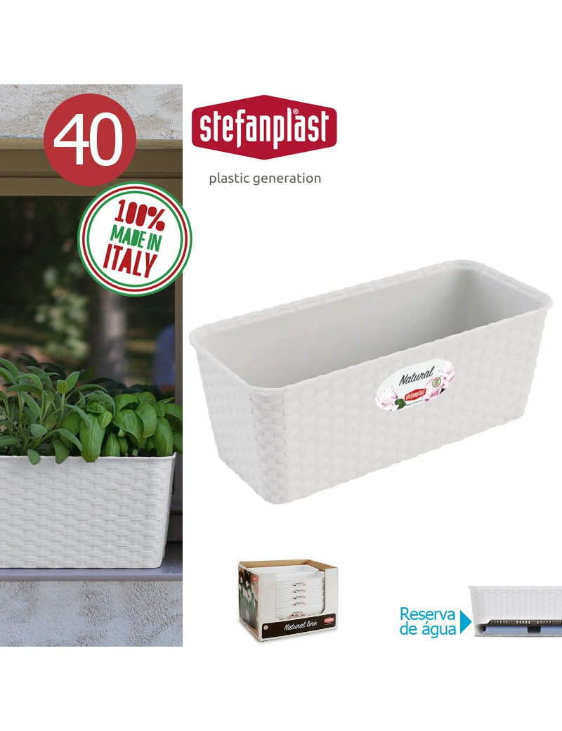 FLOREIRA 73700 NATURAL RET. BRANCO 40X16X13CM PLST