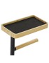 SUPORTE PAPEL PB-186058 C/LIMPA SANITAS 67,5CM PRETO/BAMBU