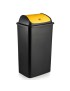 BALDE LIXO 769 ECO 42L PRETO C/TP AMARELA BASCULANTE PLST