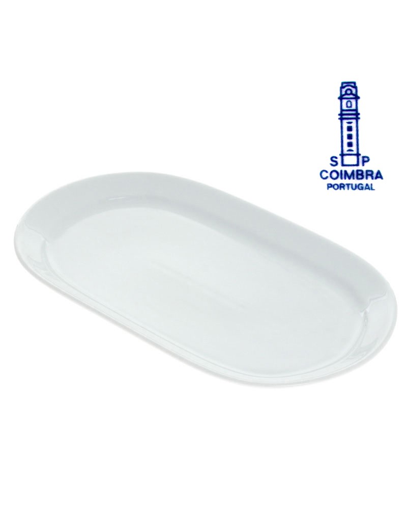 TRAVESSA SP COIMBRA BRANCO OVAL 28X18CM PORCELANA