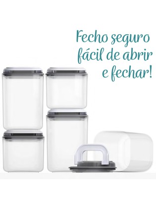 CAIXA HERMETICA FLIPSAVER 0,8L 10X10X15CM TAUPE