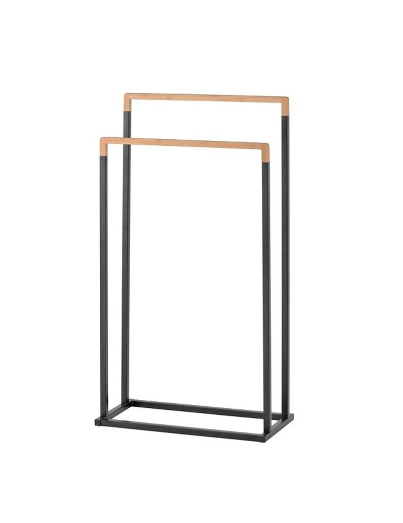 SUPORTE TOALHAS 40.07652 CHIC P/WC PRETO/BAMBU 45X21X84,5CM