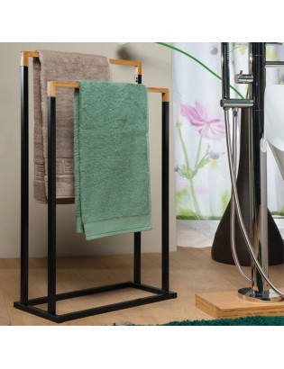 SUPORTE TOALHAS 40.07652 CHIC P/WC PRETO/BAMBU 45X21X84,5CM