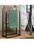 SUPORTE TOALHAS 40.07652 CHIC P/WC PRETO/BAMBU 45X21X84,5CM