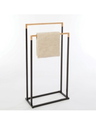SUPORTE TOALHAS 40.07652 CHIC P/WC PRETO/BAMBU 45X21X84,5CM