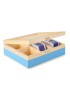 CAIXA CHA IBILI 748500  6 DIV. AZUL 18X21,5X7CM MADEIRA