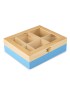 CAIXA CHA IBILI 748500  6 DIV. AZUL 18X21,5X7CM MADEIRA
