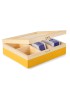 CAIXA CHA IBILI 748510 6 DIV. AMARELO 18X21,5X7CM MADEIRA