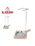 SUPORTE P/ 2 ESPETADAS KARBO 35CM BASE MADEIRA