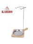 SUPORTE P/ 2 ESPETADAS KARBO 35CM BASE MADEIRA