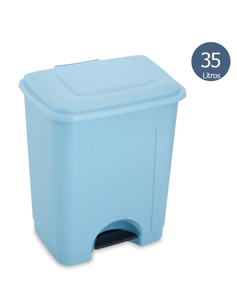 BALDE LIXO PRIMAVERA 35L C/PEDAL AZUL CLARO