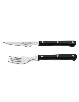 CONJ. CHURRASCO 381.7000.12 12 PEÇAS INOX C/CABO PRETO PLST