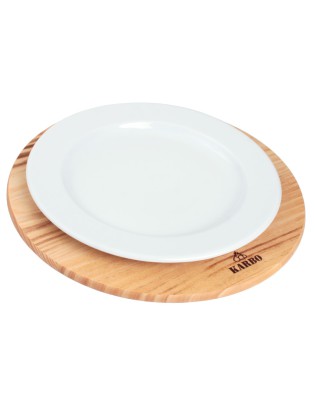 TABUA KARBO Ø30CM P/PRATO C/REBAIXO MADEIRA PINHO