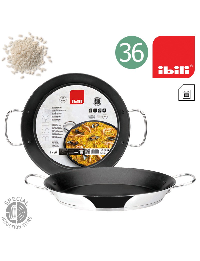 PAELHA IBILI 652036 BISTROT Ø36CM  ANTIAD INOX INDUÇAO