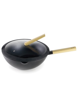 WOK IBILI 404230 LUXE Ø30X8,5-12CM C/TAMPA ANTIAD IND.