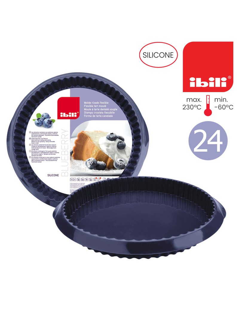 FORMA TARTE IBILI 870006 BLUEBERRY CANELADA Ø24X3CM SILICONE