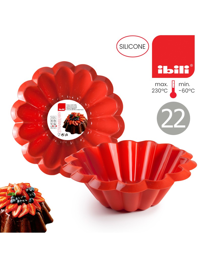 FORMA PUDIM IBILI 875322 STRAWBERRY Ø22X8CM SILICONE