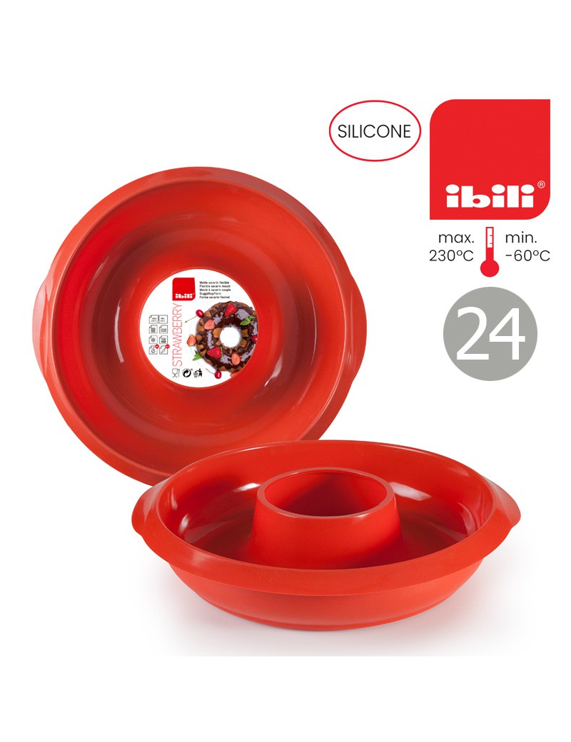FORMA SAVARIN IBILI 875424 STRAWBERRY Ø24X5,5CM SILICONE