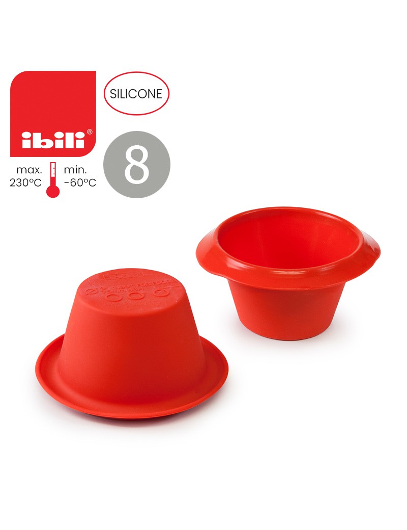 FORMA PUDIM FLAN IBILI 875001 STRAWBERRY CONJ.2 Ø8CM SILICON