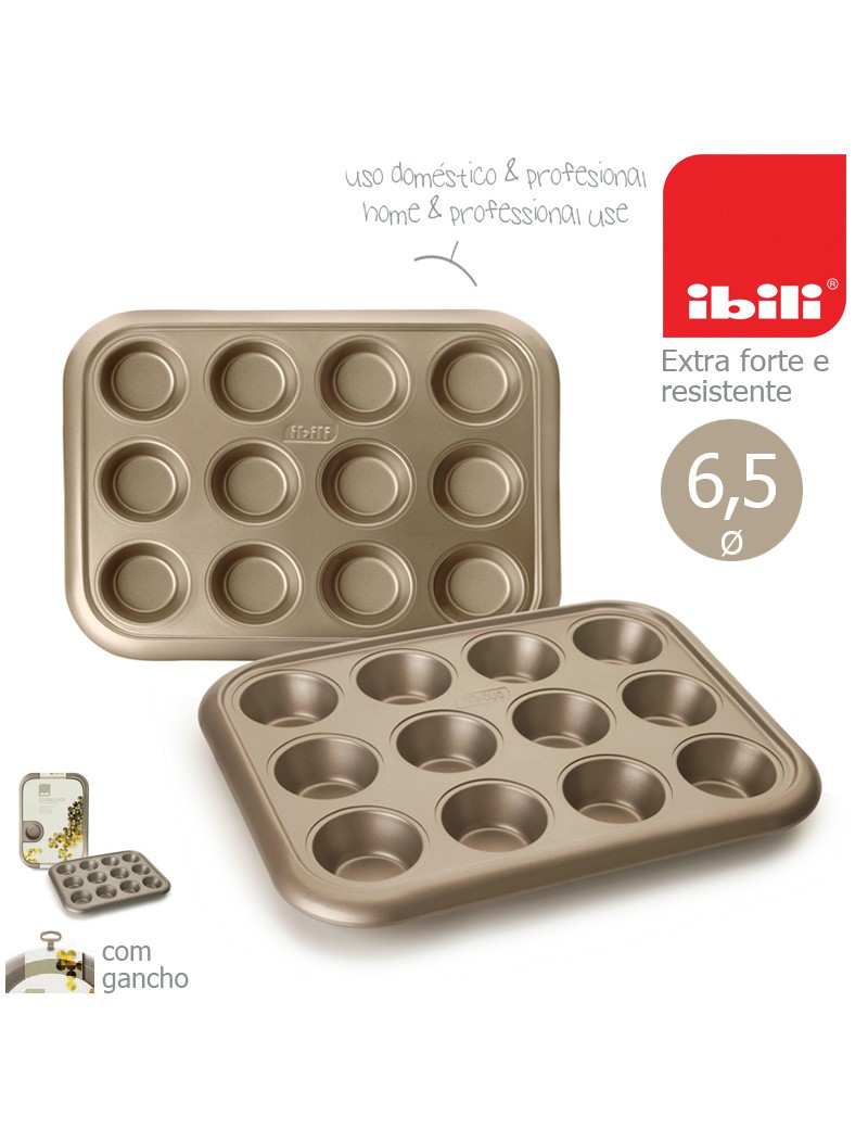 TABULEIRO 12 QUEQUES IBILI 840500 GOLDEN 38X29X3CM ANTIAD