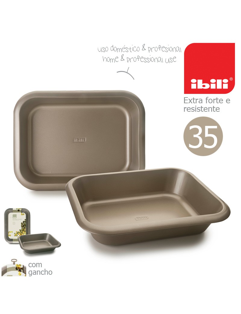ASSADEIRA IBILI 840935 GOLDEN  35X25X6,4CM ANTIAD