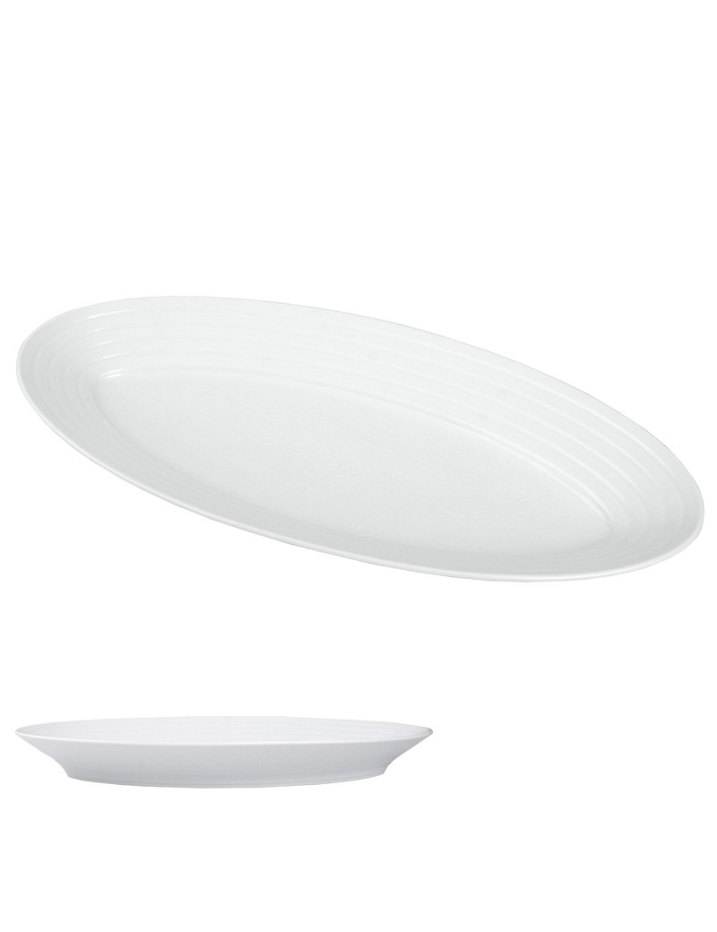 TRAVESSA PEIXE FUNDA BRANCO 46X22,5CM PORCELANA