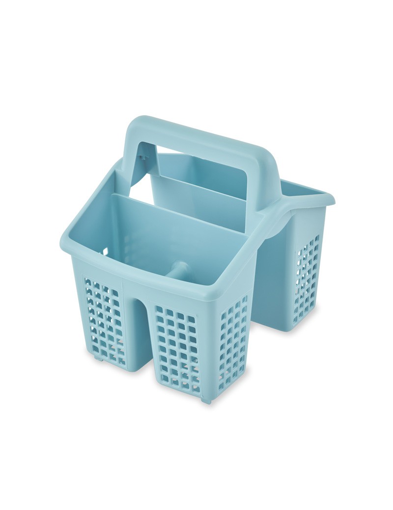 PORTA TALHERES PRIMAVERA 17X13,5X16,5CM AZUL CLR PLST