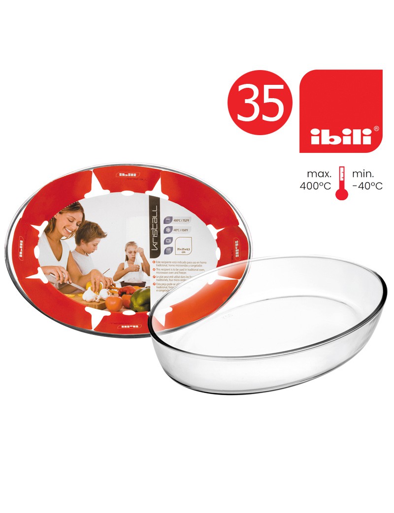 ASSADEIRA IBILI 480135 KRISTALL OVAL 35X25X6,5CM VIDRO
