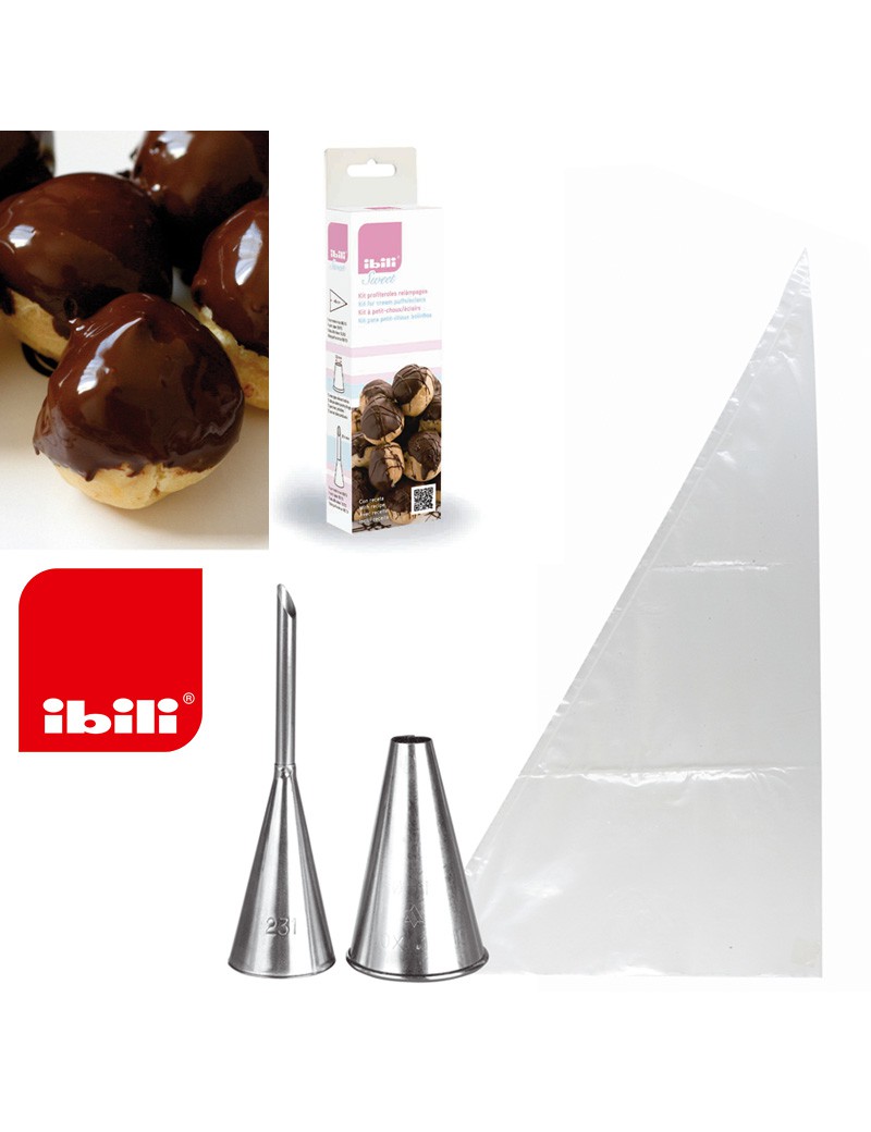 KIT PROFITEROLES IBILI 778800  2 BOQUILHAS+5 SACOS PAST.