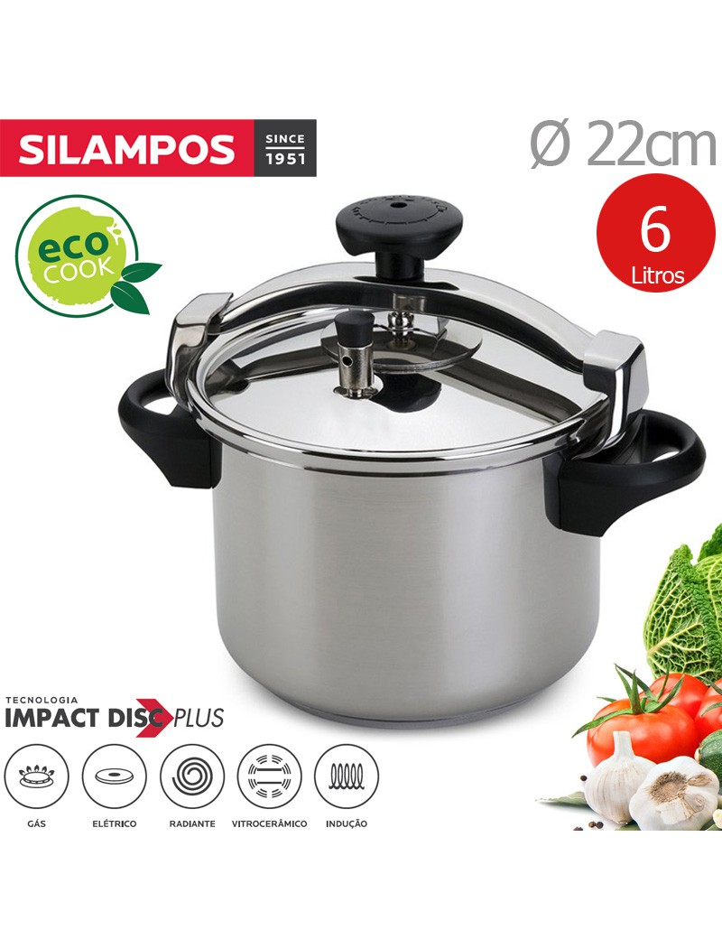 PANELA PRESSAO SL TRADICIONAL 6L Ø22CM S/CESTO INOX