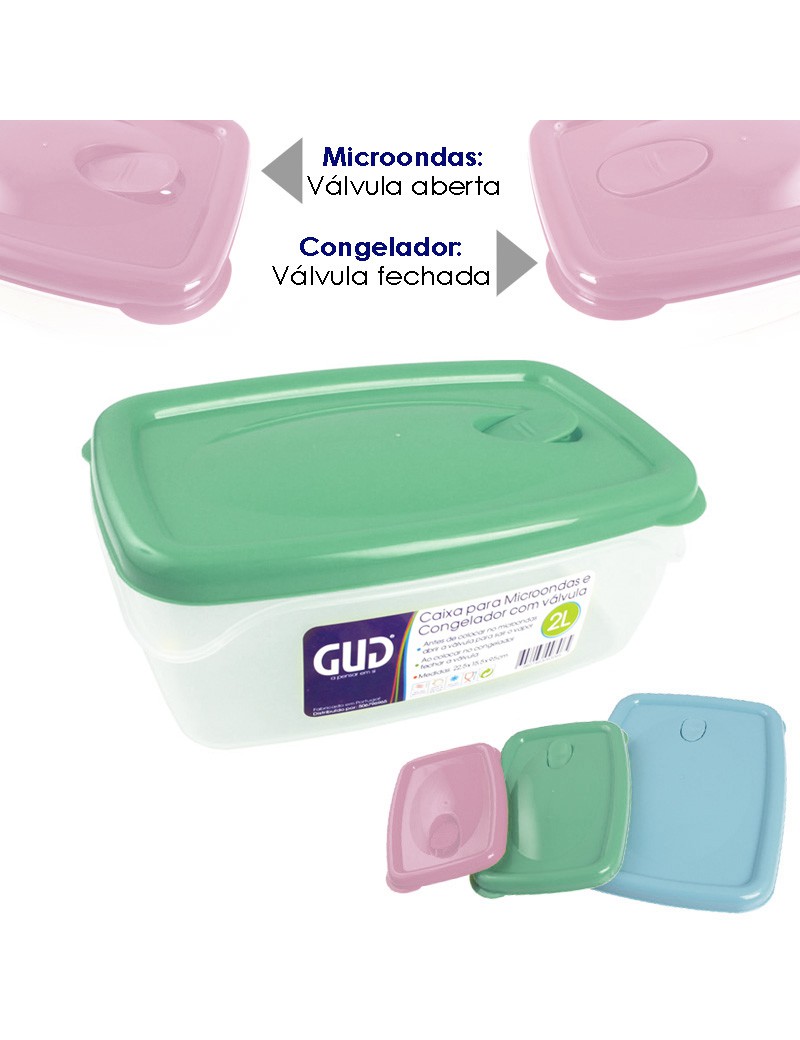 CAIXA MICROONDAS GUD RETANGULAR 2L 22,5X15,5X9,5CM SORTIDA