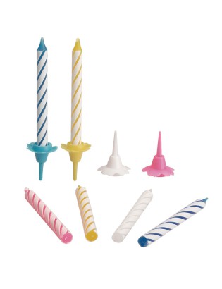 VELAS ANIVERSARIO IBILI 756200  24UND +12 SUPORTES SORT.