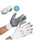 LUVA 880114 NYLON NITRILO T.9 CONJ.12 PARES CINZA/BRANCO