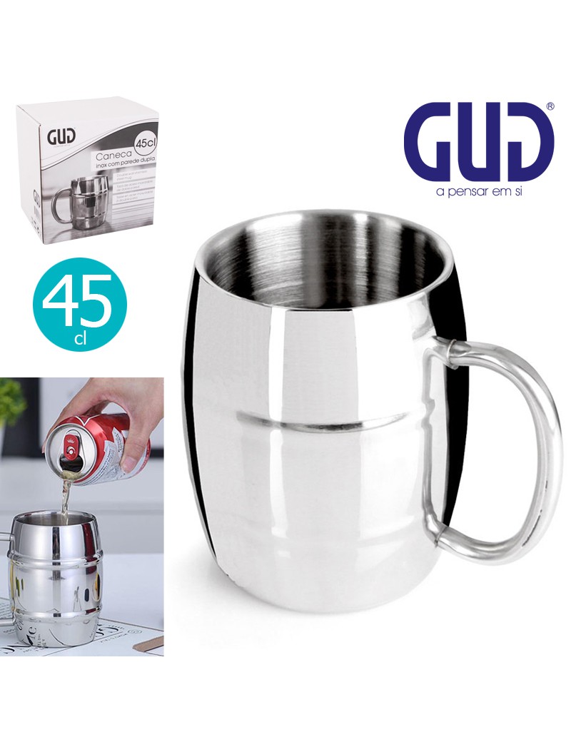 CANECA GUD PAREDE DUPLA 45CL INOX