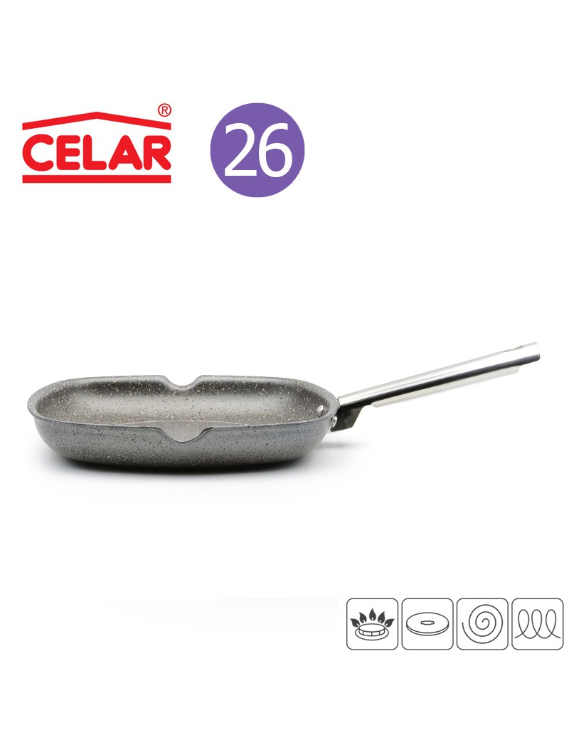 GRELHADOR CELAR FORNO FIT 26X26CM ANTIAD. GRANITADO INDUÇAO