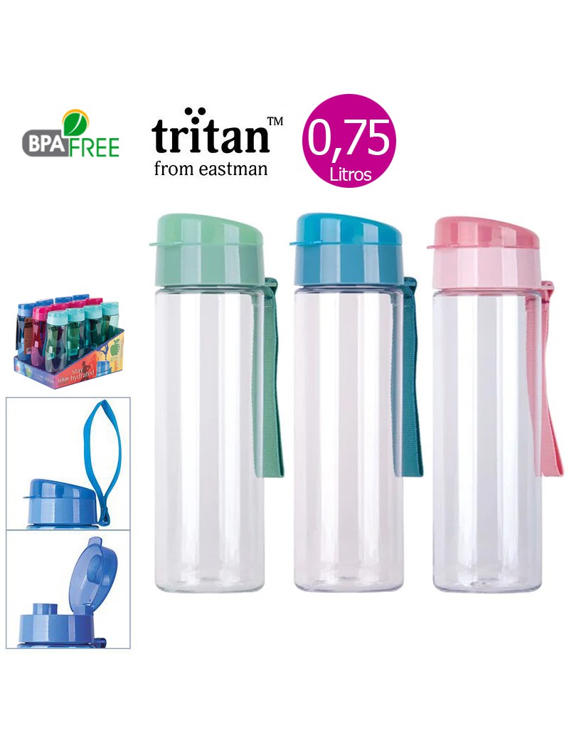 GARRAFA 36653 SPORT TRITAN COLORS 0,75L SORT