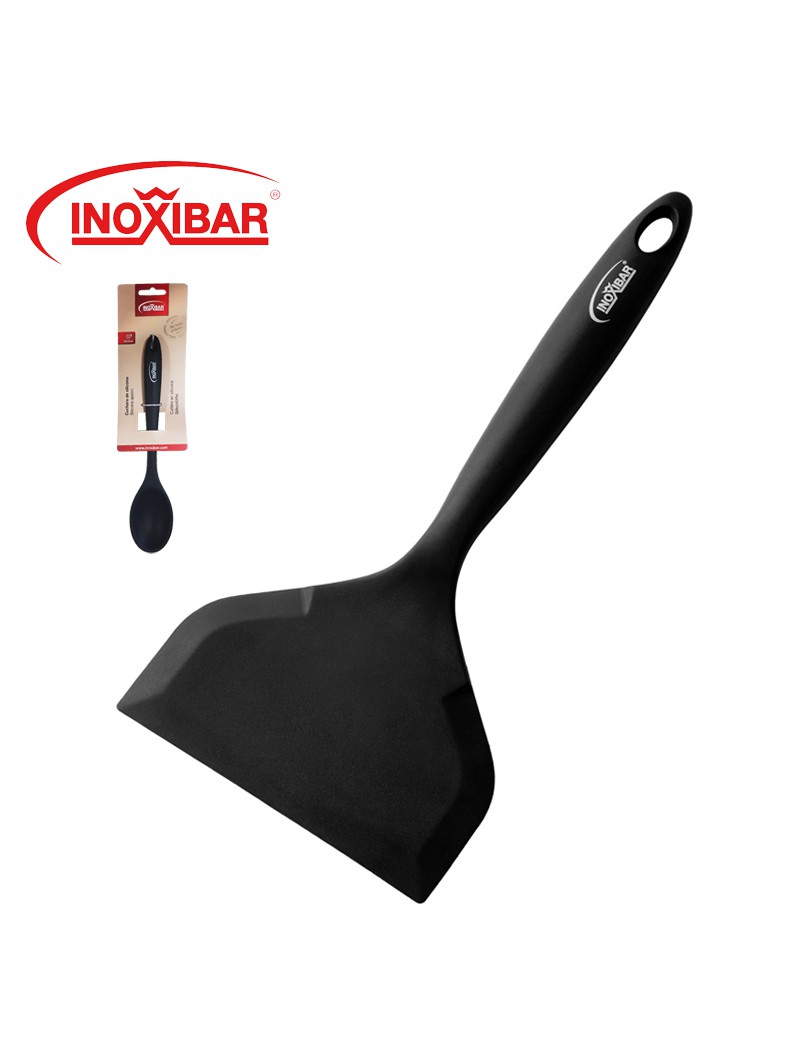ESPATULA INOXIBAR 35339 LARGA PRETO 12X25CM SILICONE