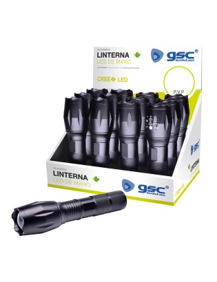 LANTERNA GSC 201825014 LED 10W ALUMINIO (PILHAS) 16,6CM